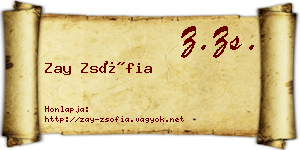 Zay Zsófia névjegykártya