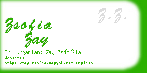 zsofia zay business card